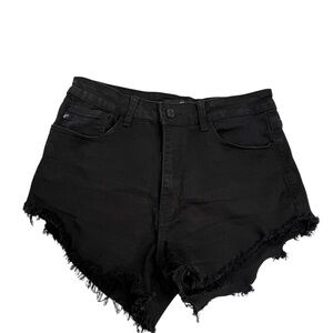 Kancan Black Estilo High Rise Cut Off Jean bootie Shorts KC6033BK